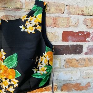 Black Floral Top NWT Eva Mendes